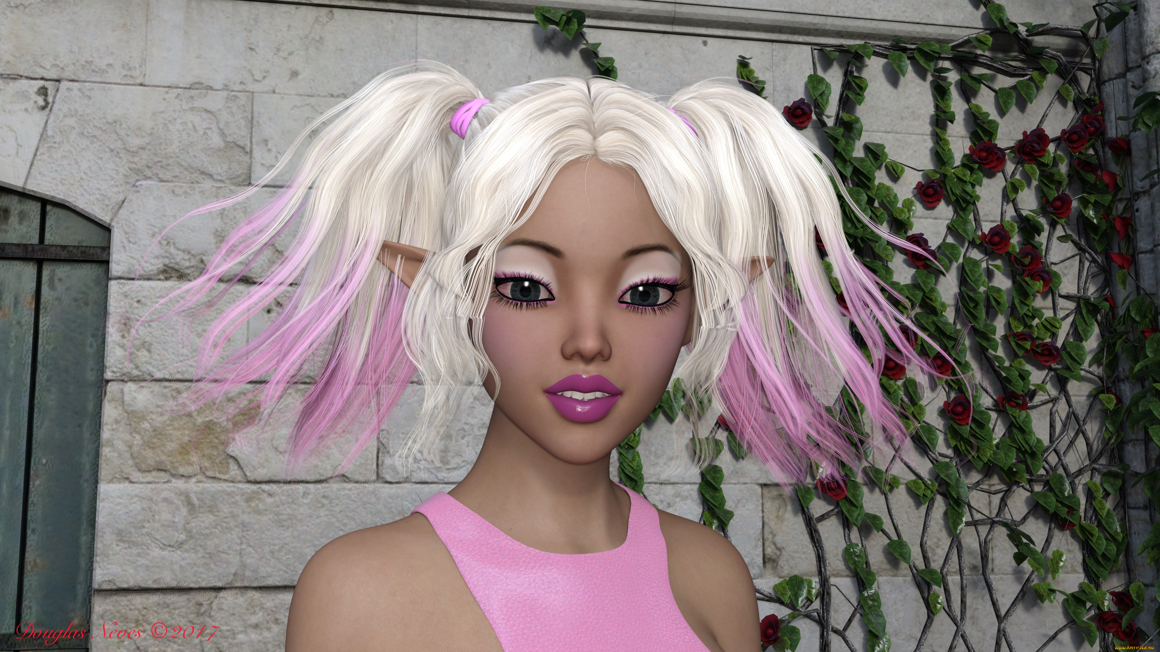 3д, графика, эльфы, , elves, фон, взгляд, эльфийка