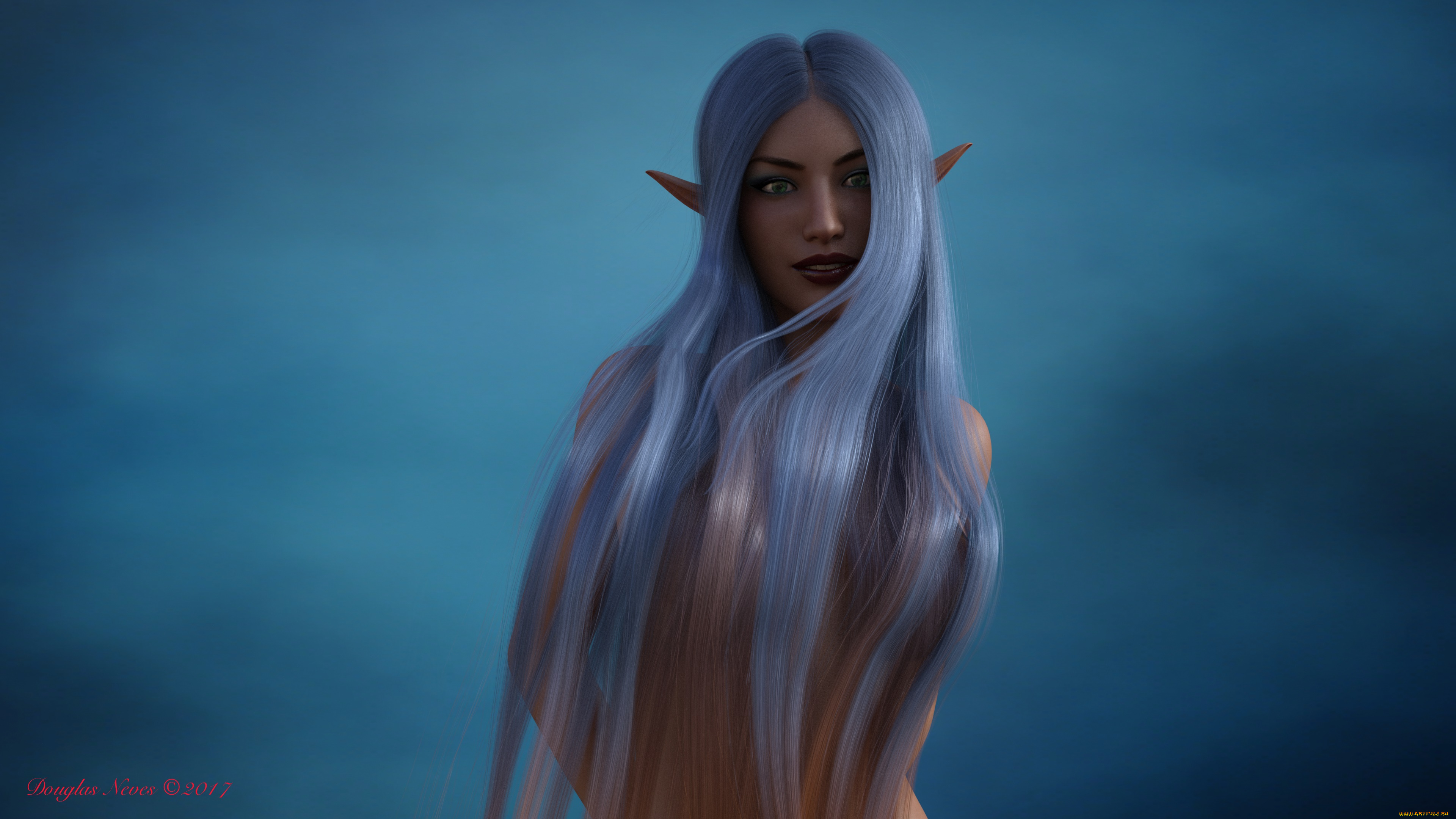 3д, графика, эльфы, , elves, взгляд, фон, эльфийка