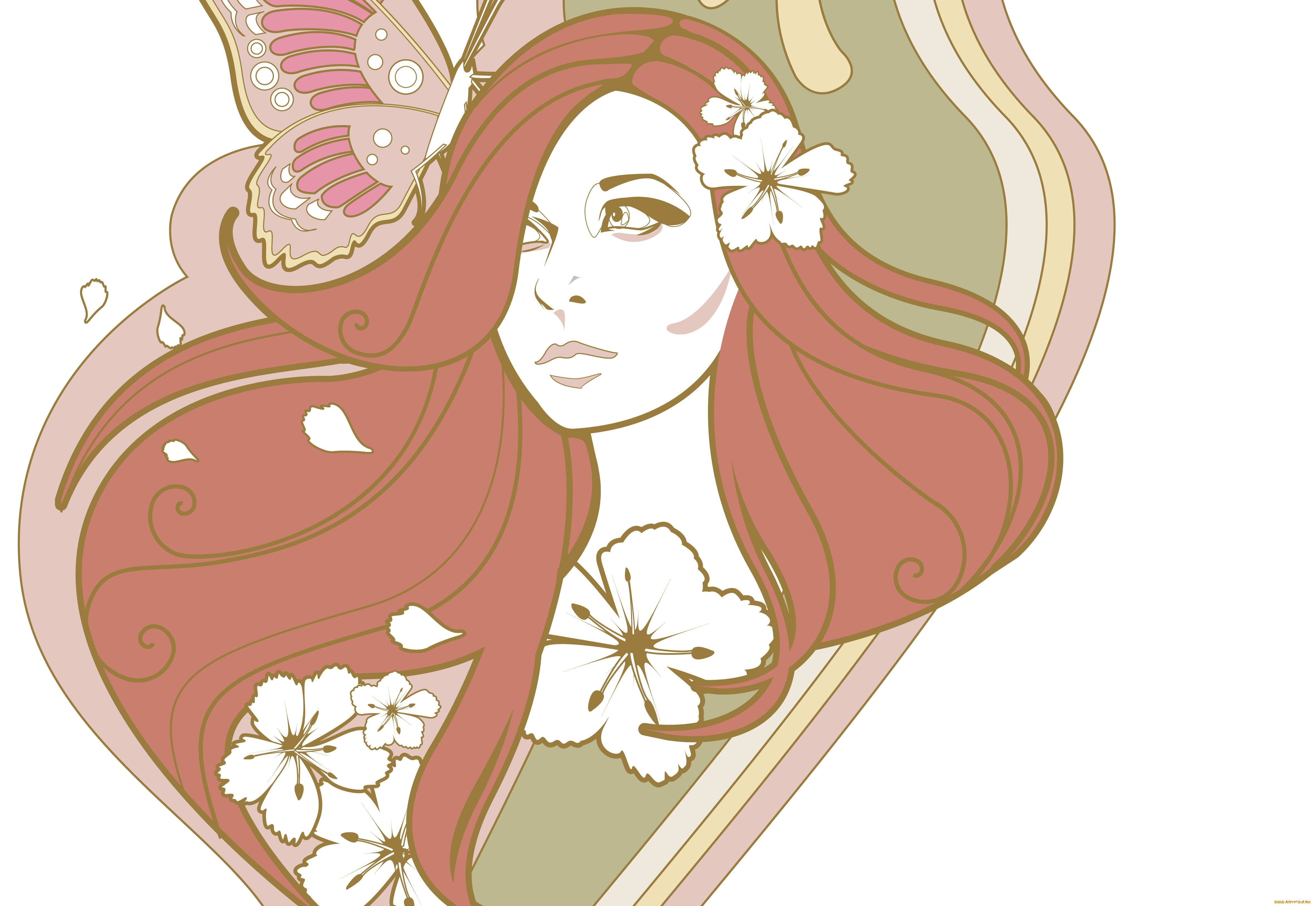 векторная, графика, люди, , people, девушка, взгляд, фон