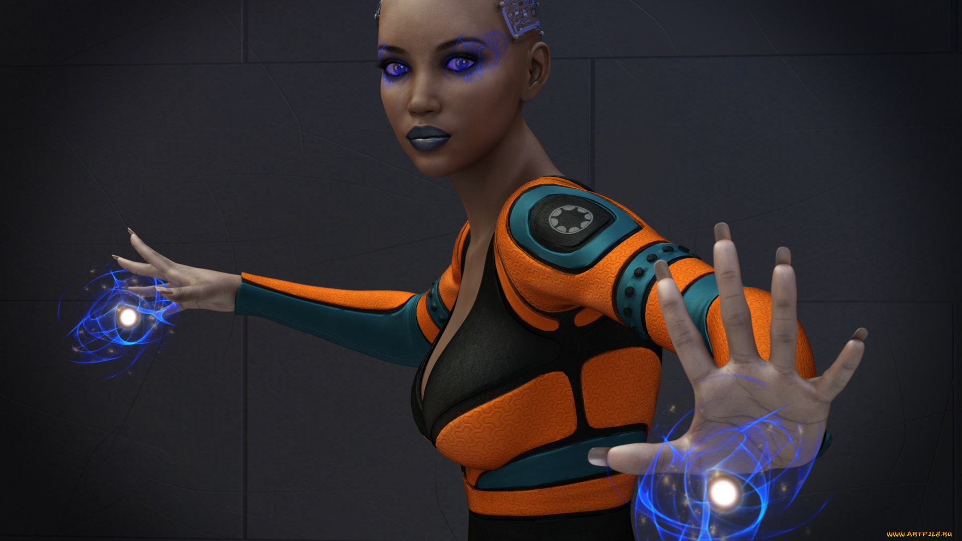 3д, графика, фантазия, , fantasy, девушка, взгляд, фон