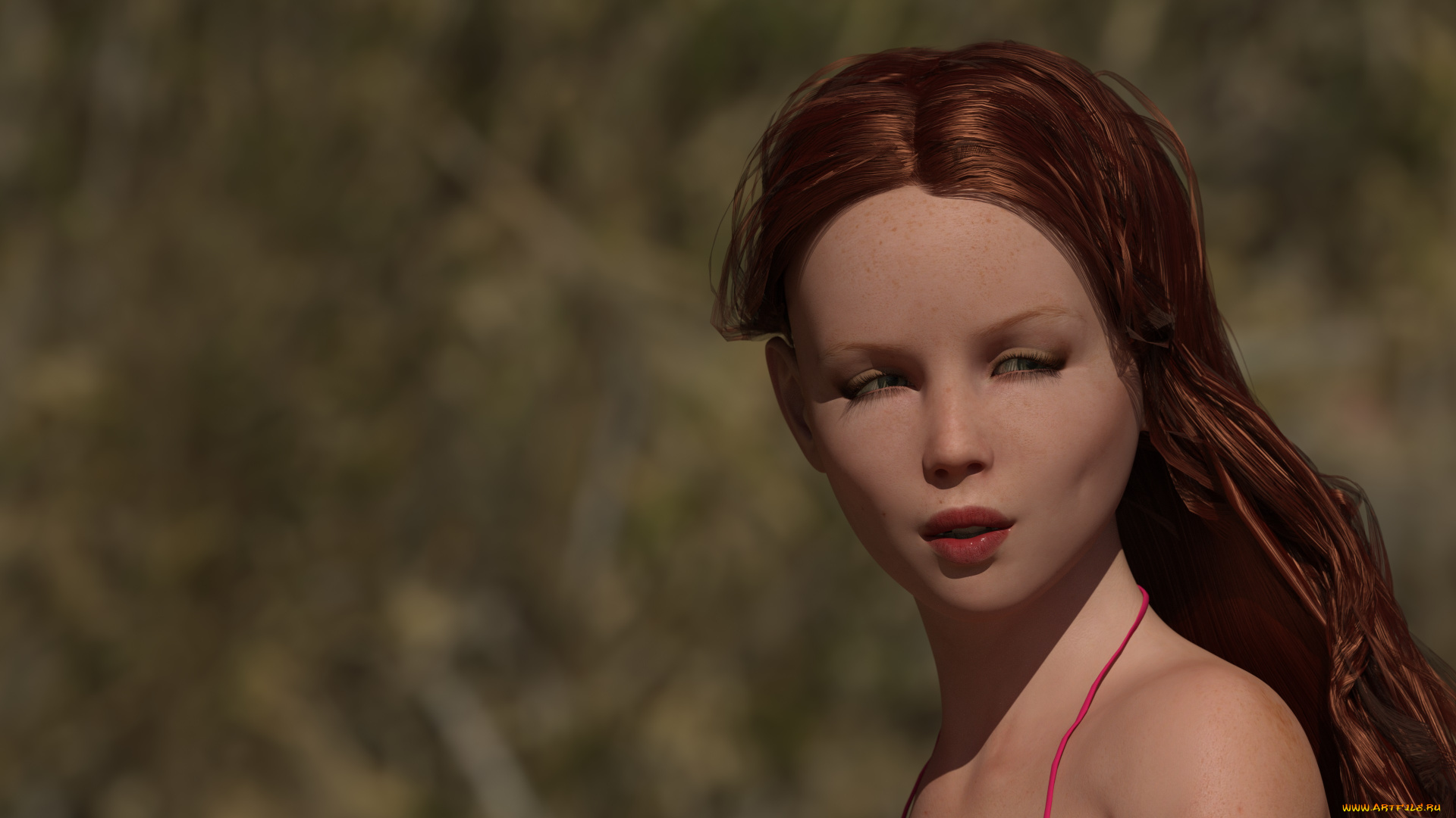 3д, графика, портрет, , portraits, девушка, взгляд, фон