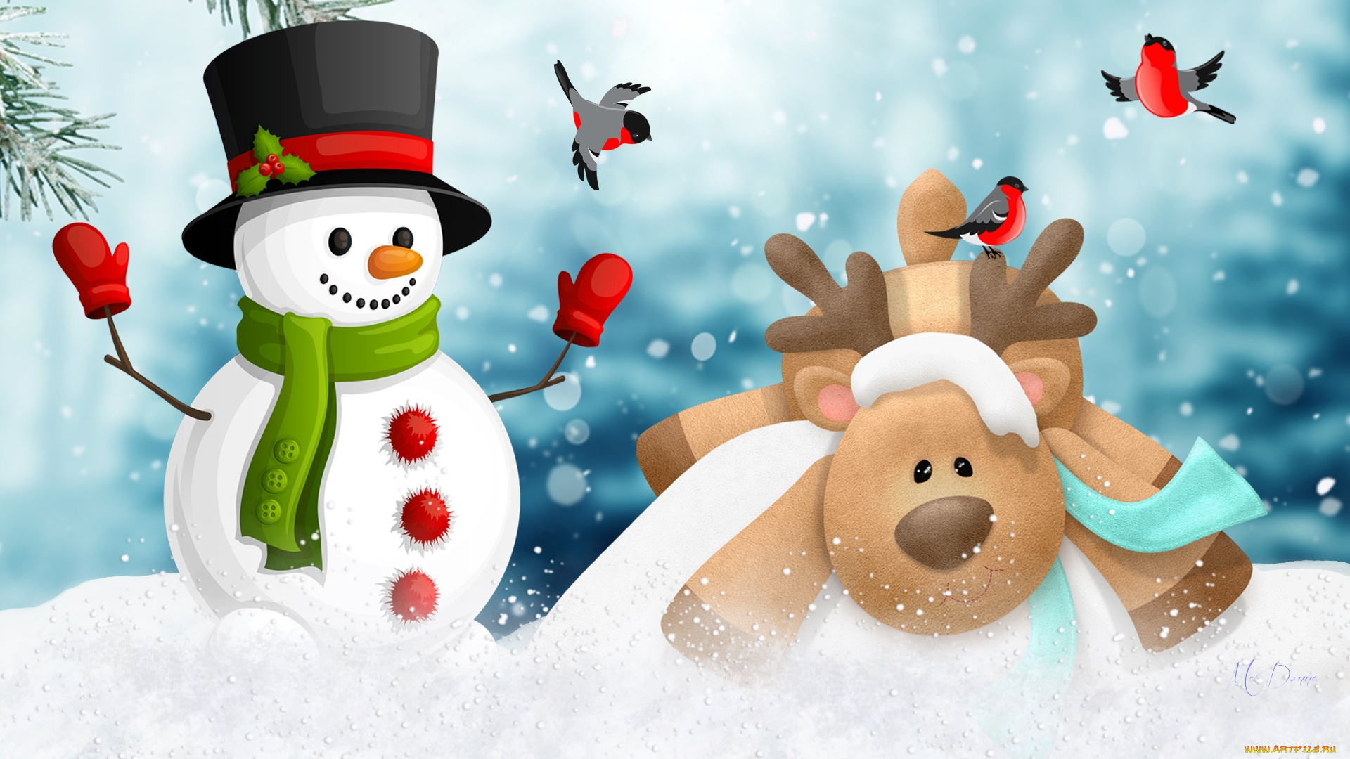 праздничные, векторная, графика, , новый, год, снеговик