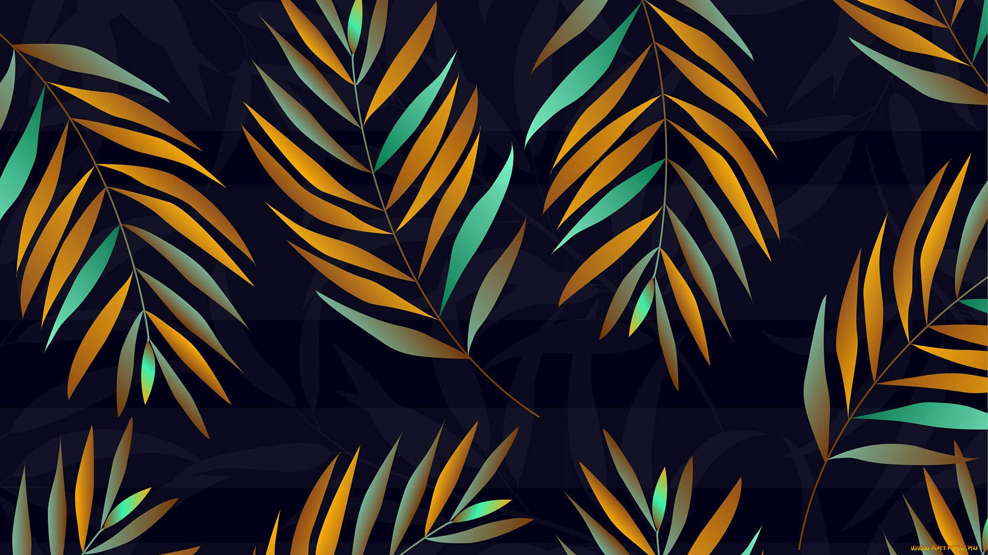 векторная, графика, природа, , nature, текстура, фон, синий, листья