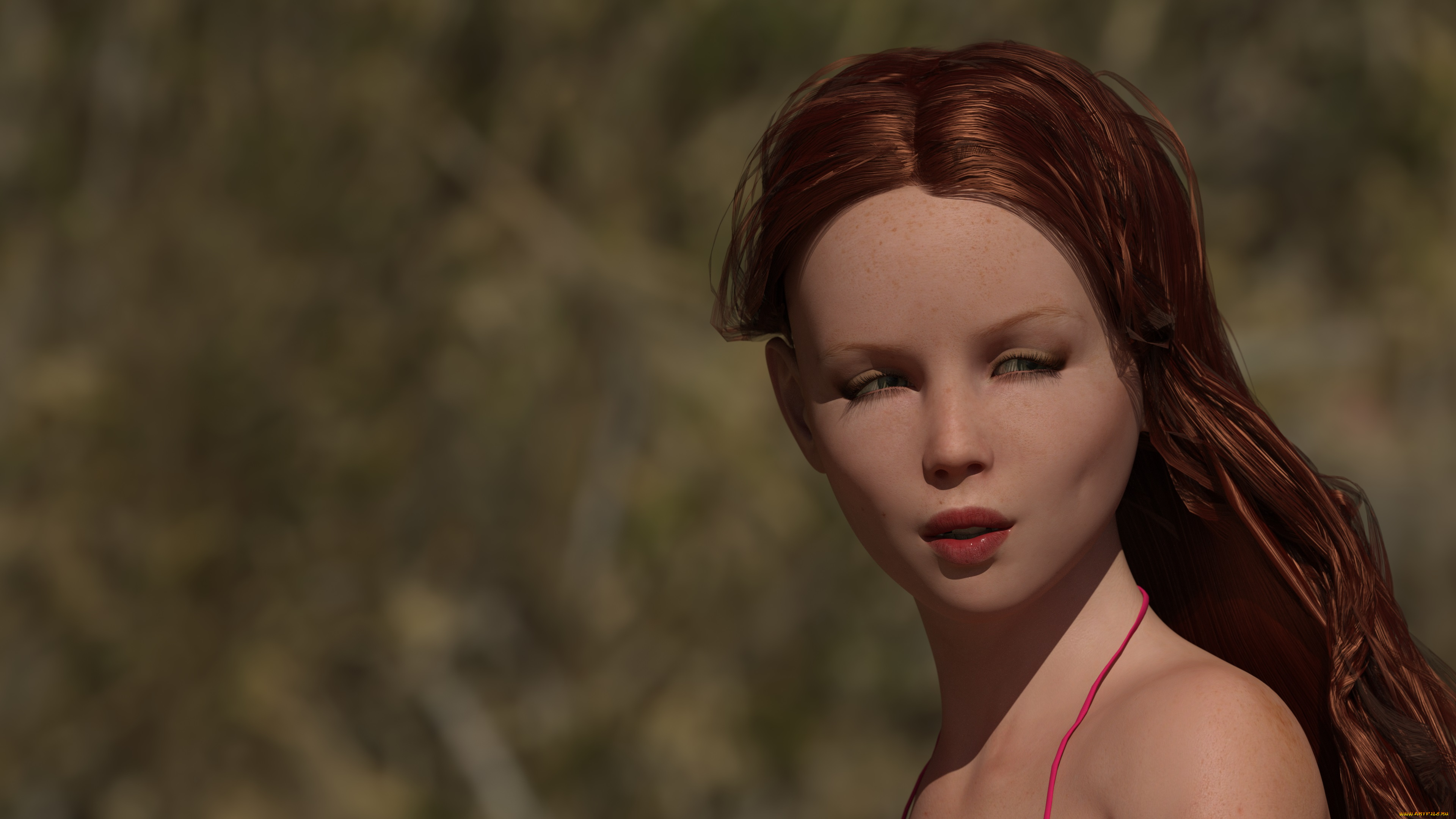 3д, графика, портрет, , portraits, девушка, взгляд, фон