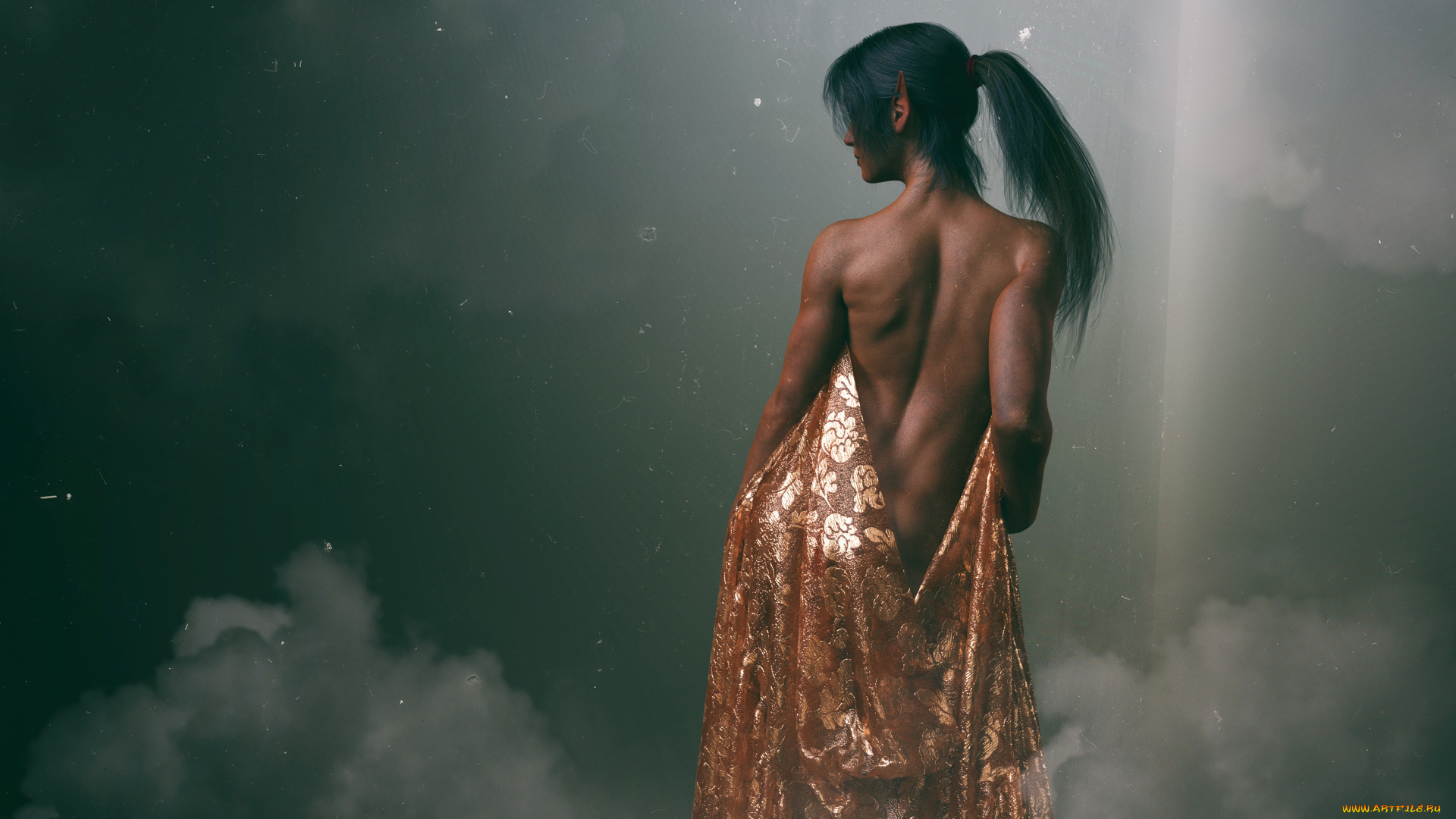 3д, графика, эльфы, , elves, фон, девушка