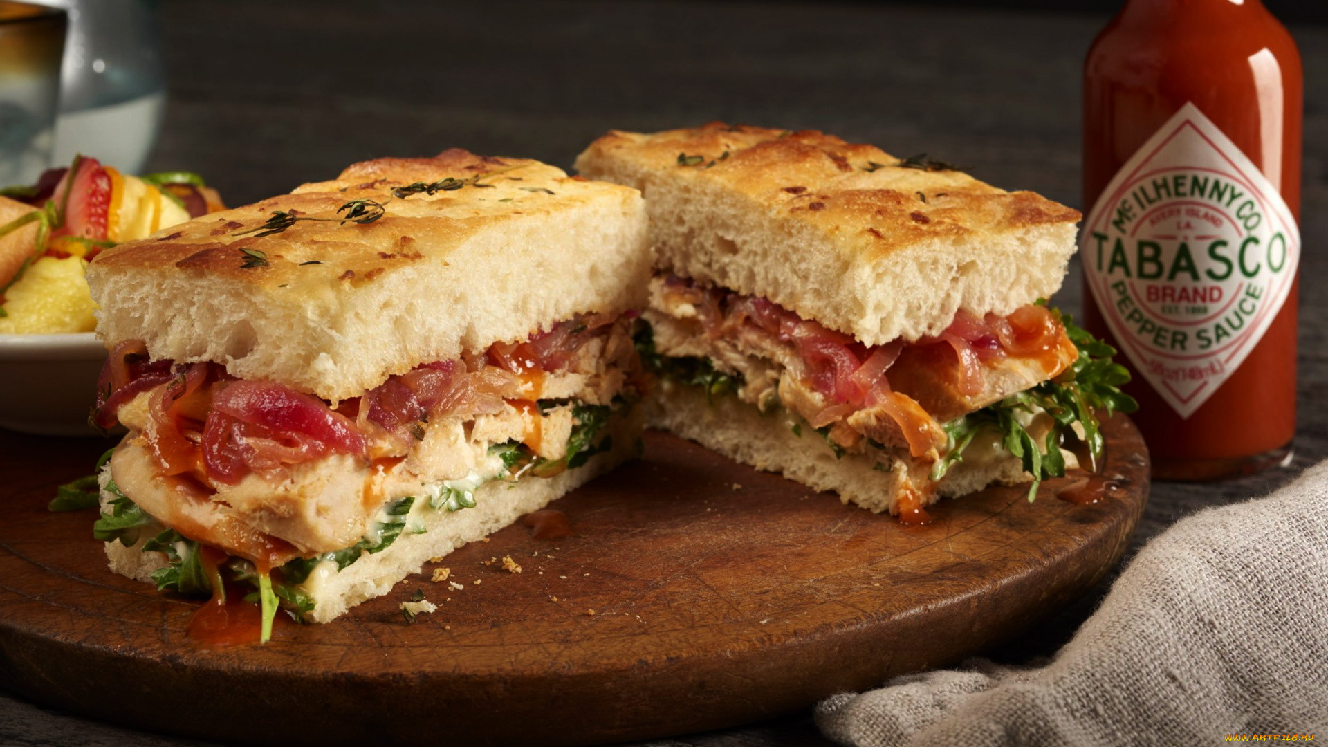 еда, бутерброды, , гамбургеры, , канапе, сэндвич, соус, табаско