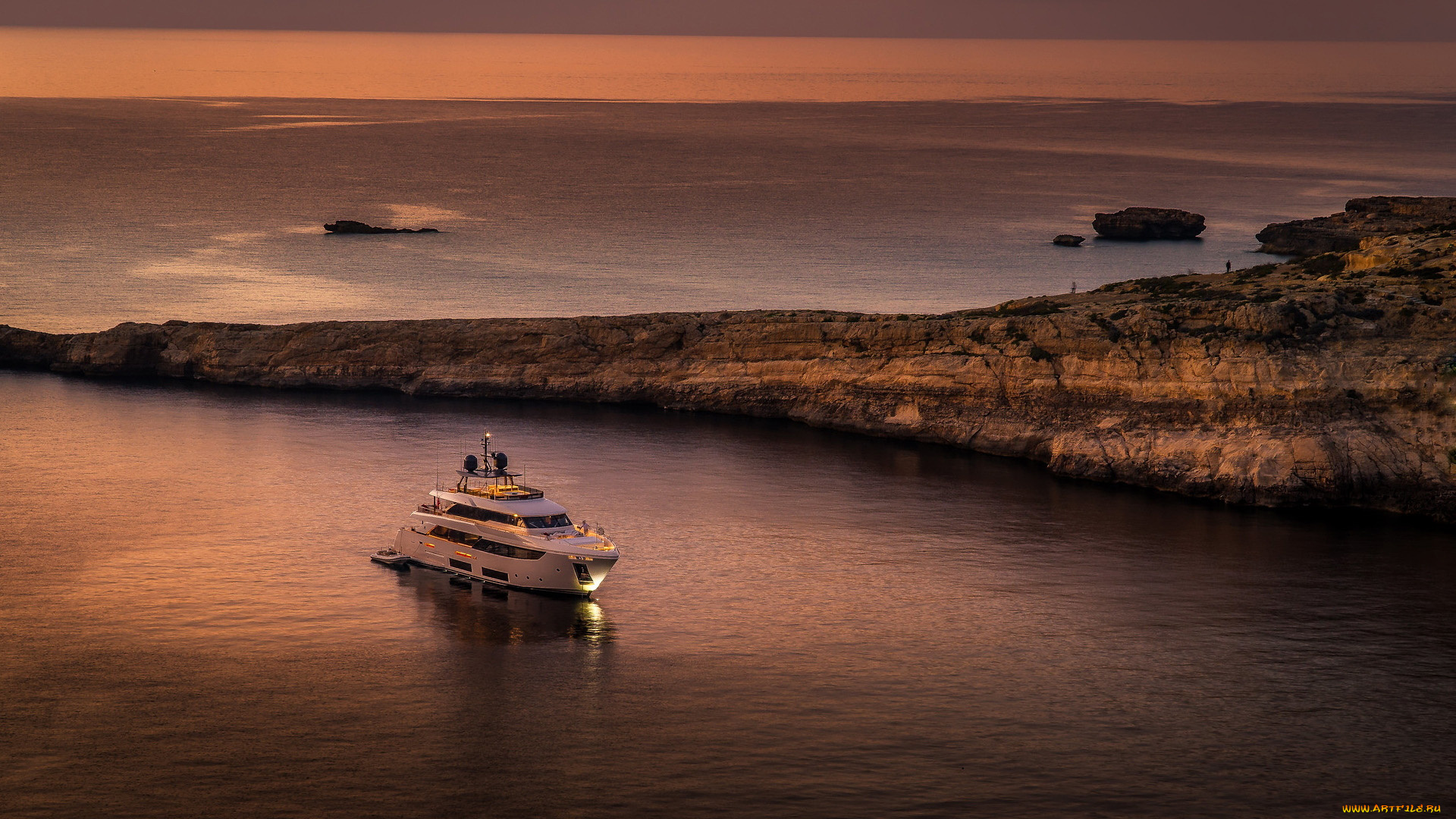 корабли, яхты, побережье, яхта, вечер