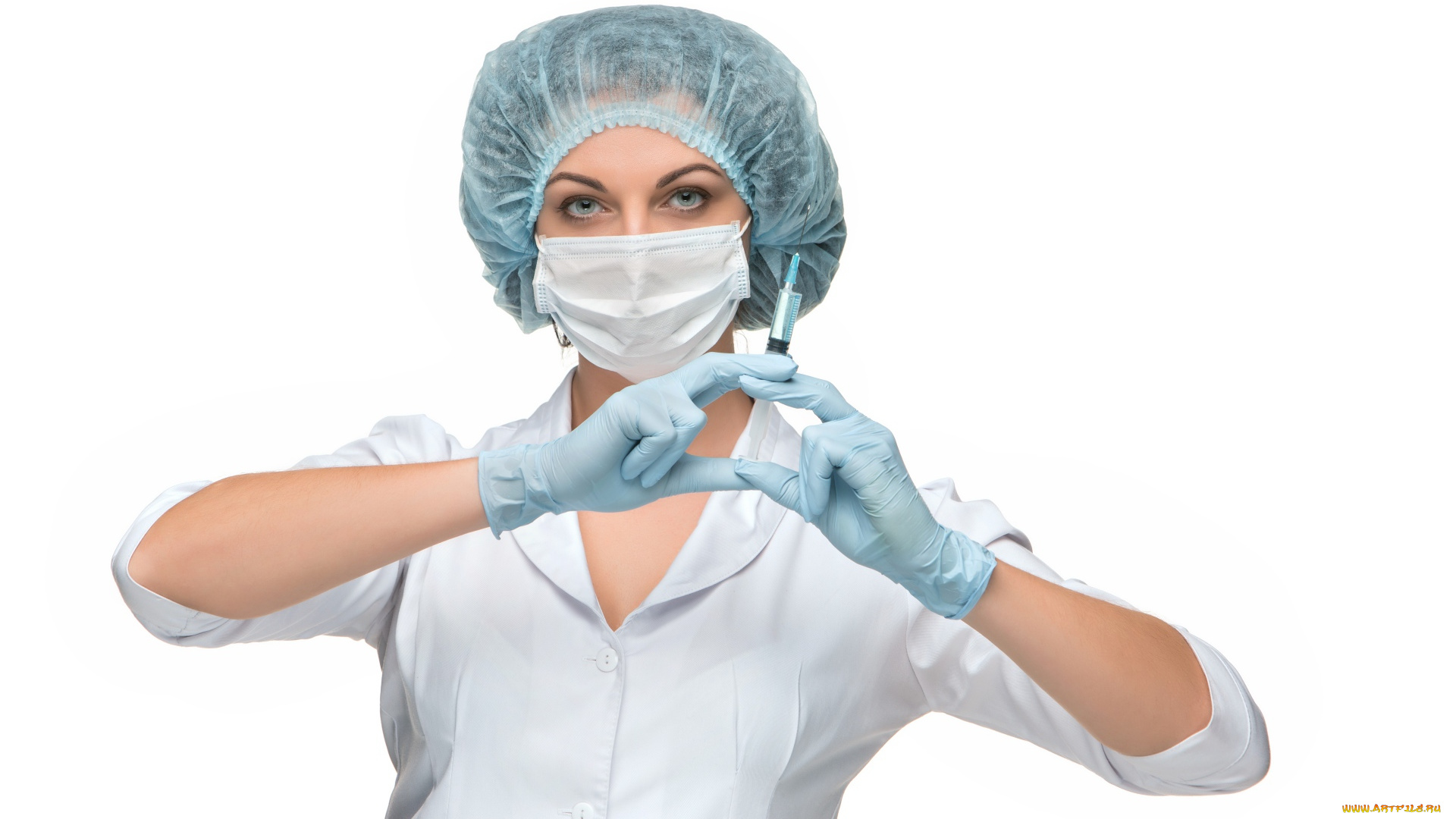 разное, медицина, врач, халат, маска, шприц