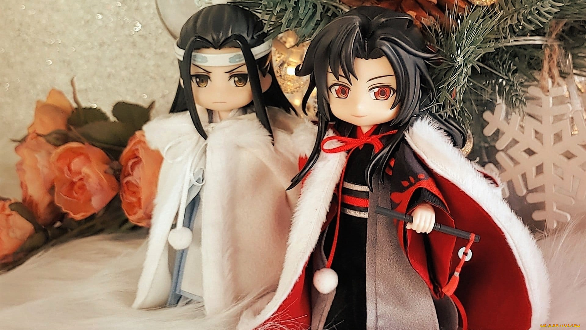 разное, куклы, вэй, усянь, лань, ванцзы, плащи, розы, ёлка