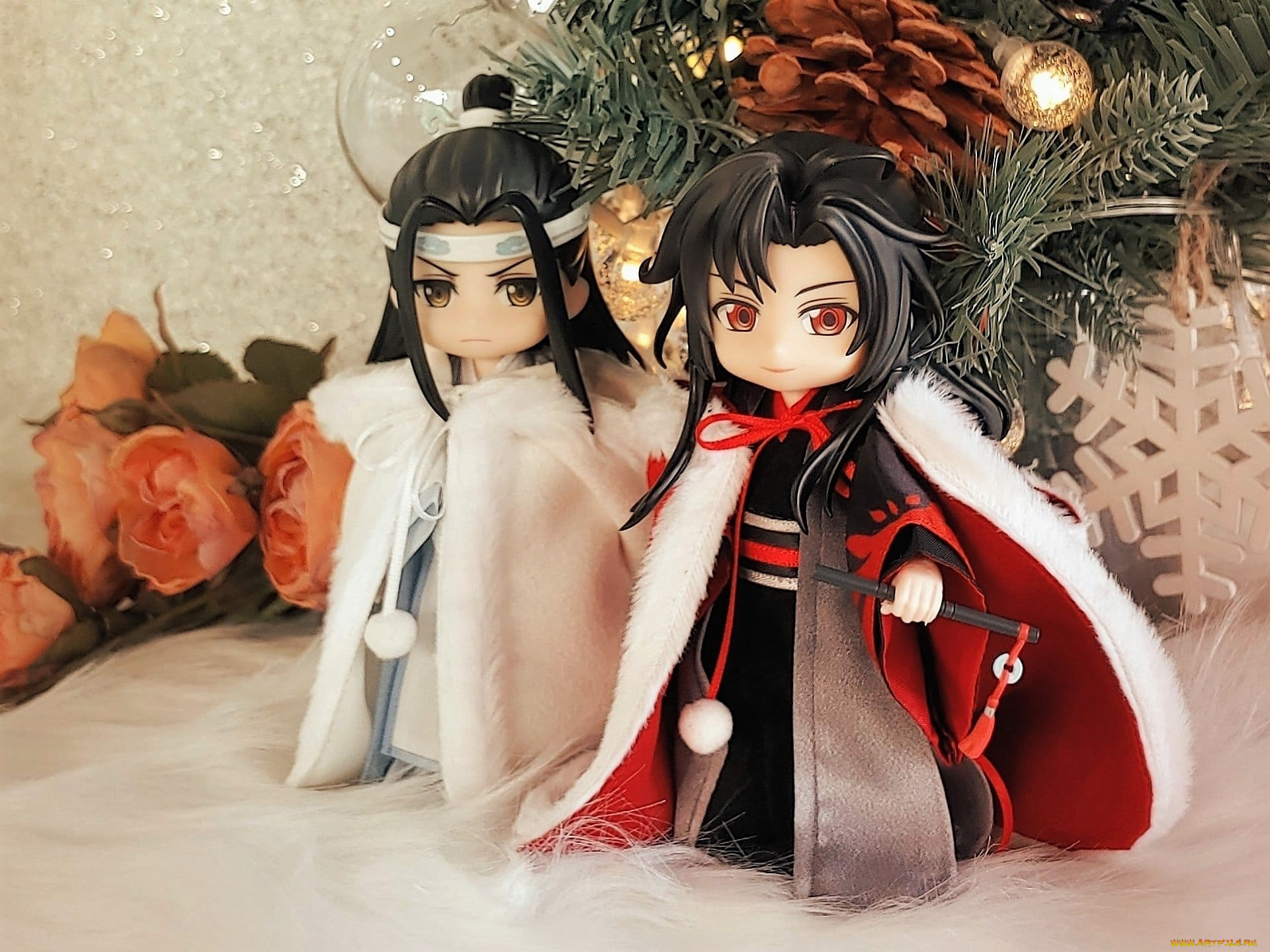 разное, куклы, вэй, усянь, лань, ванцзы, плащи, розы, ёлка