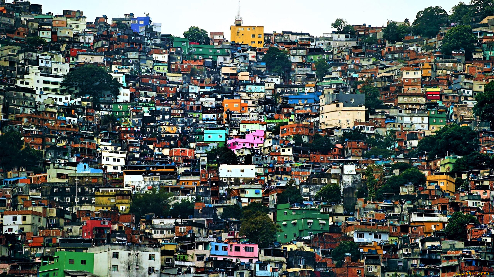 города, -, здания, , дома, город, трущебы, дома, склон