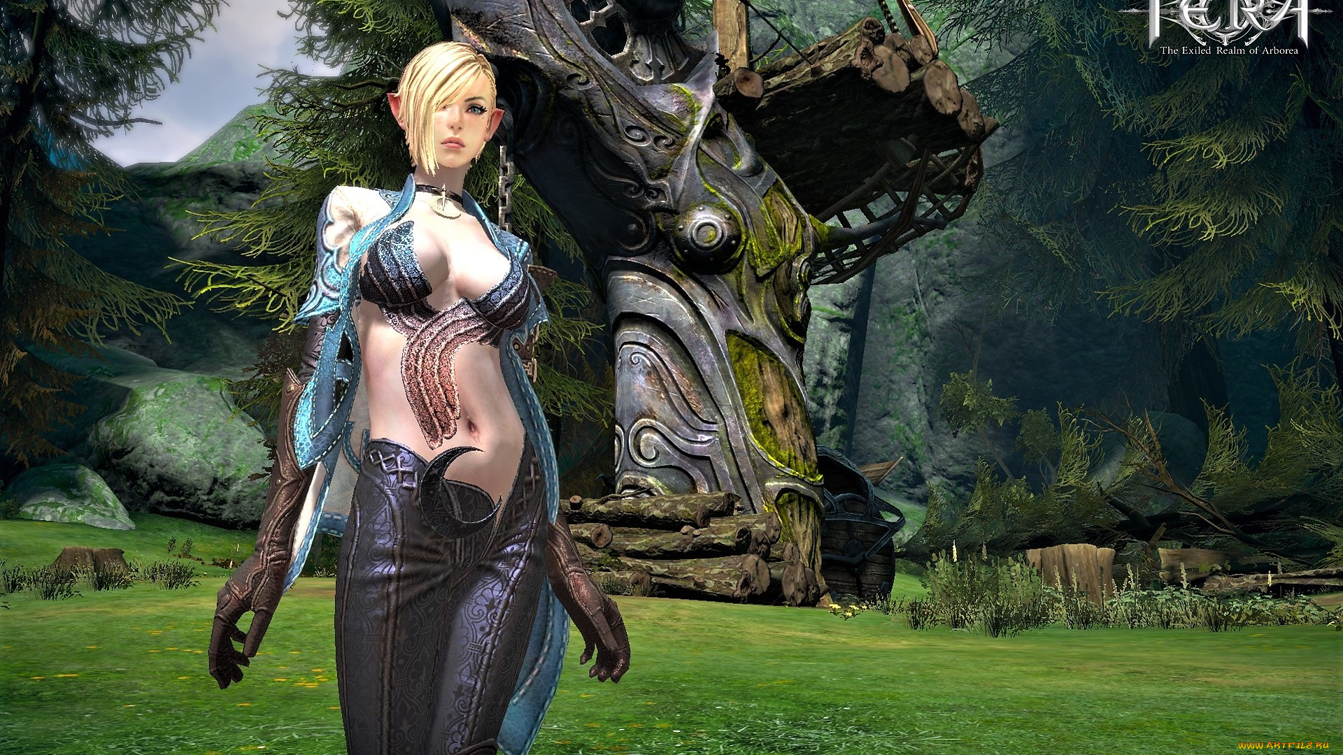 видео, игры, tera, , the, exiled, realm, of, arborea, девушка, эльф, природа, дерево