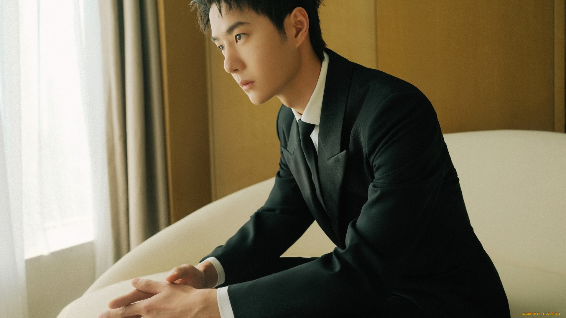 мужчины, wang, yi, bo, актер, костюм, диван