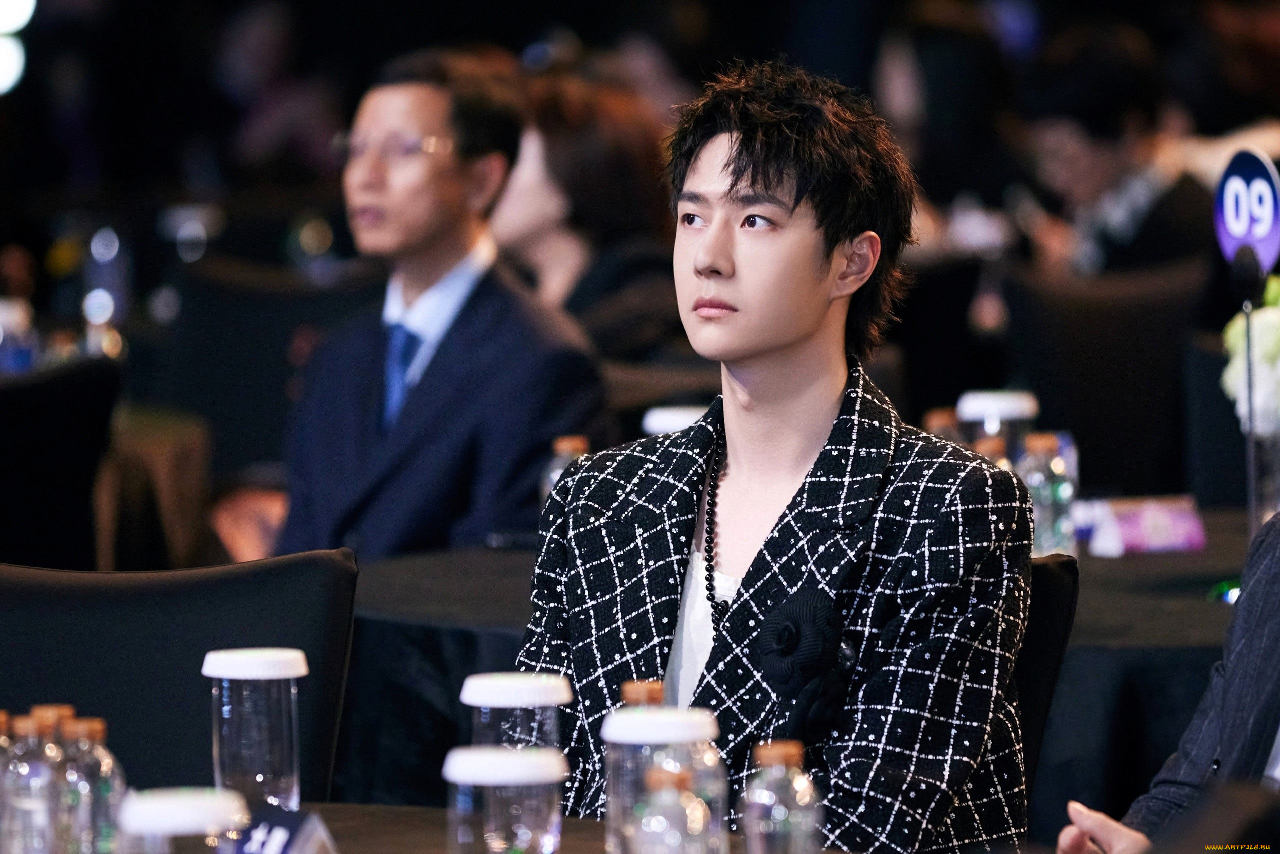 мужчины, wang, yi, bo, пиджак, зал, люди, стол