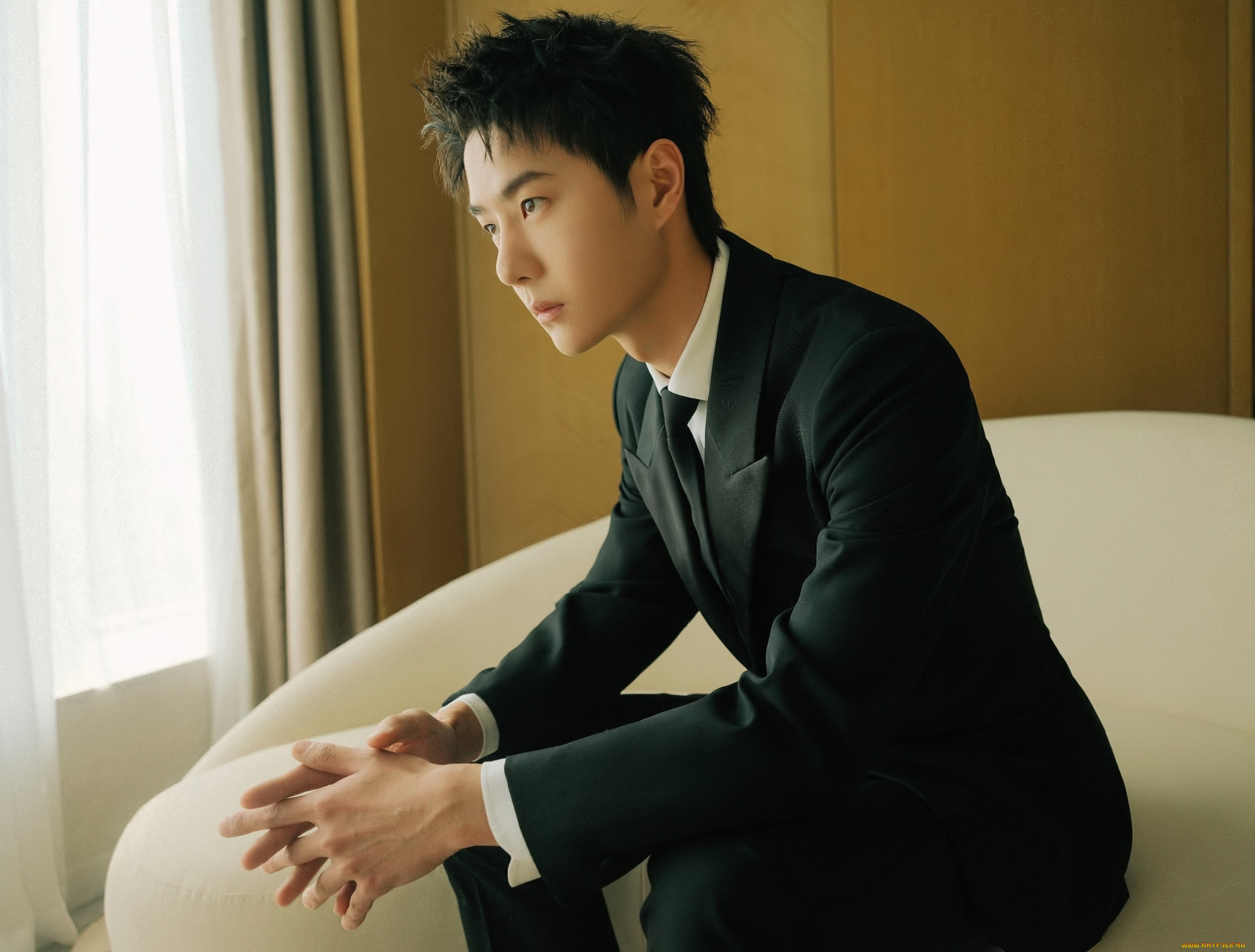 мужчины, wang, yi, bo, актер, костюм, диван