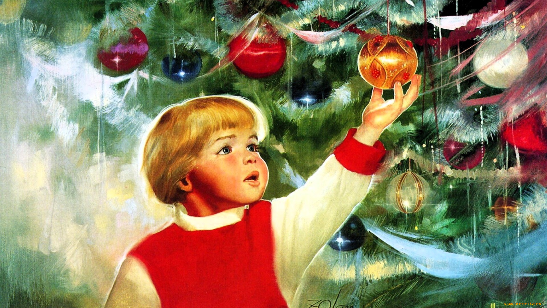 donald, zolan, рисованное, мальчик, ёлка, украшения, новый, год