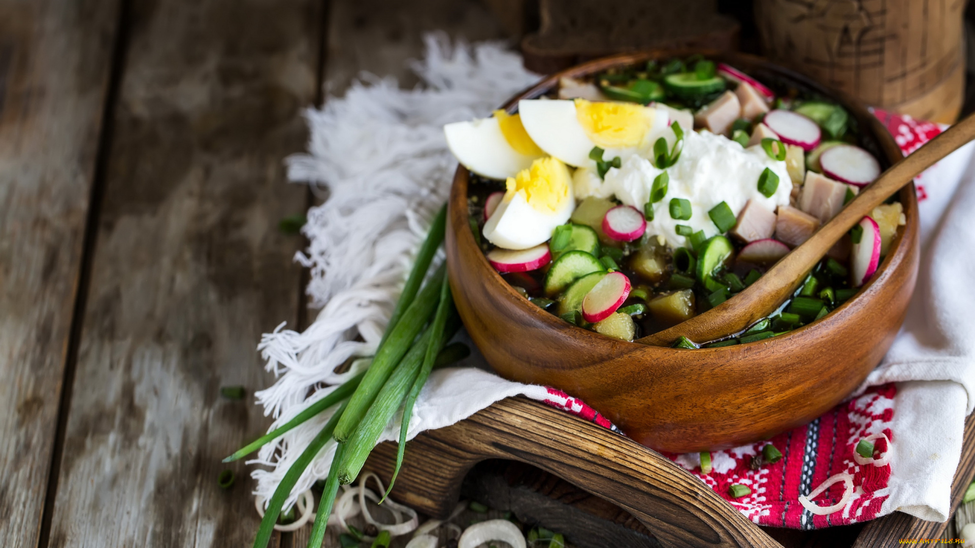 еда, первые, блюда, окрошка