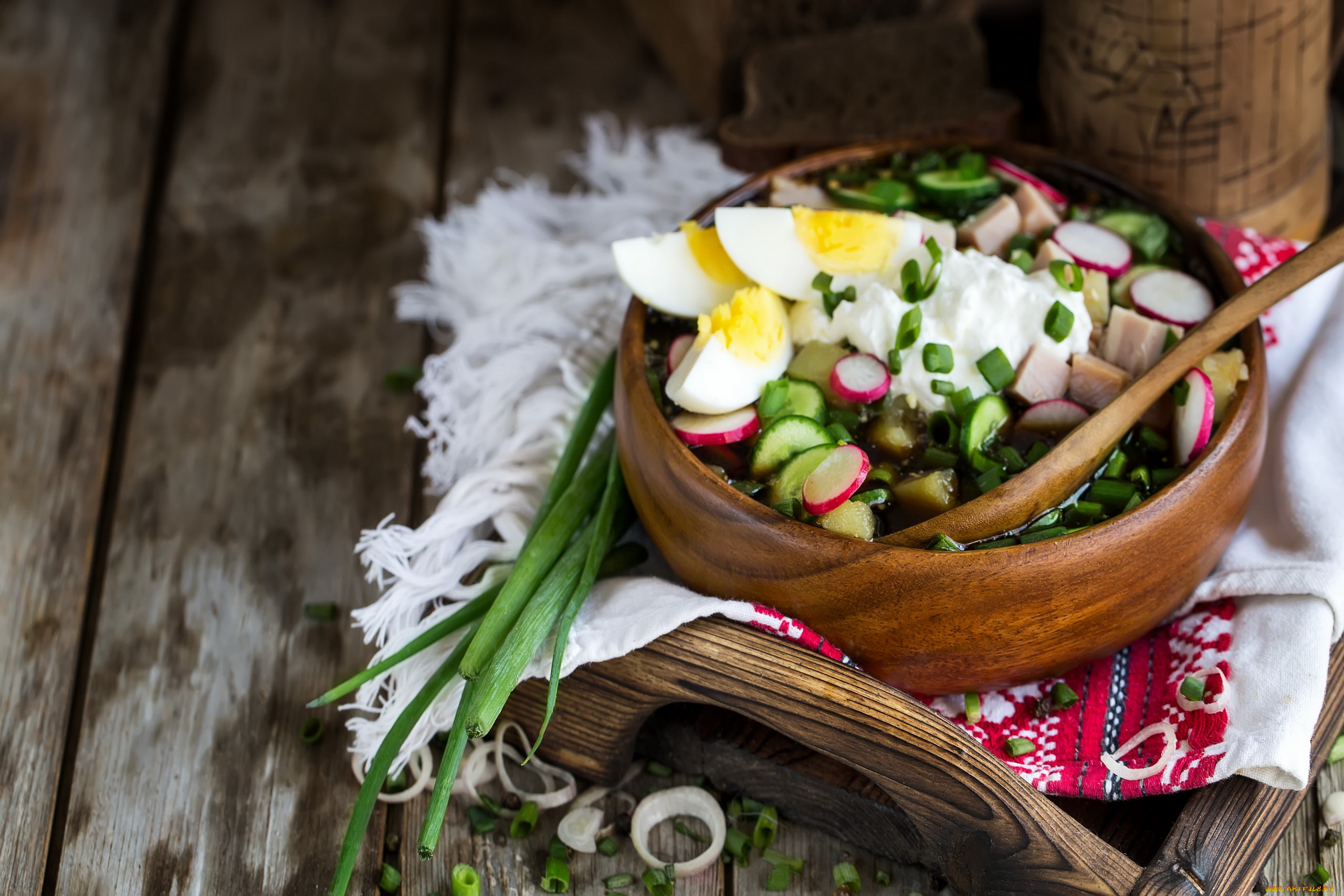 еда, первые, блюда, окрошка