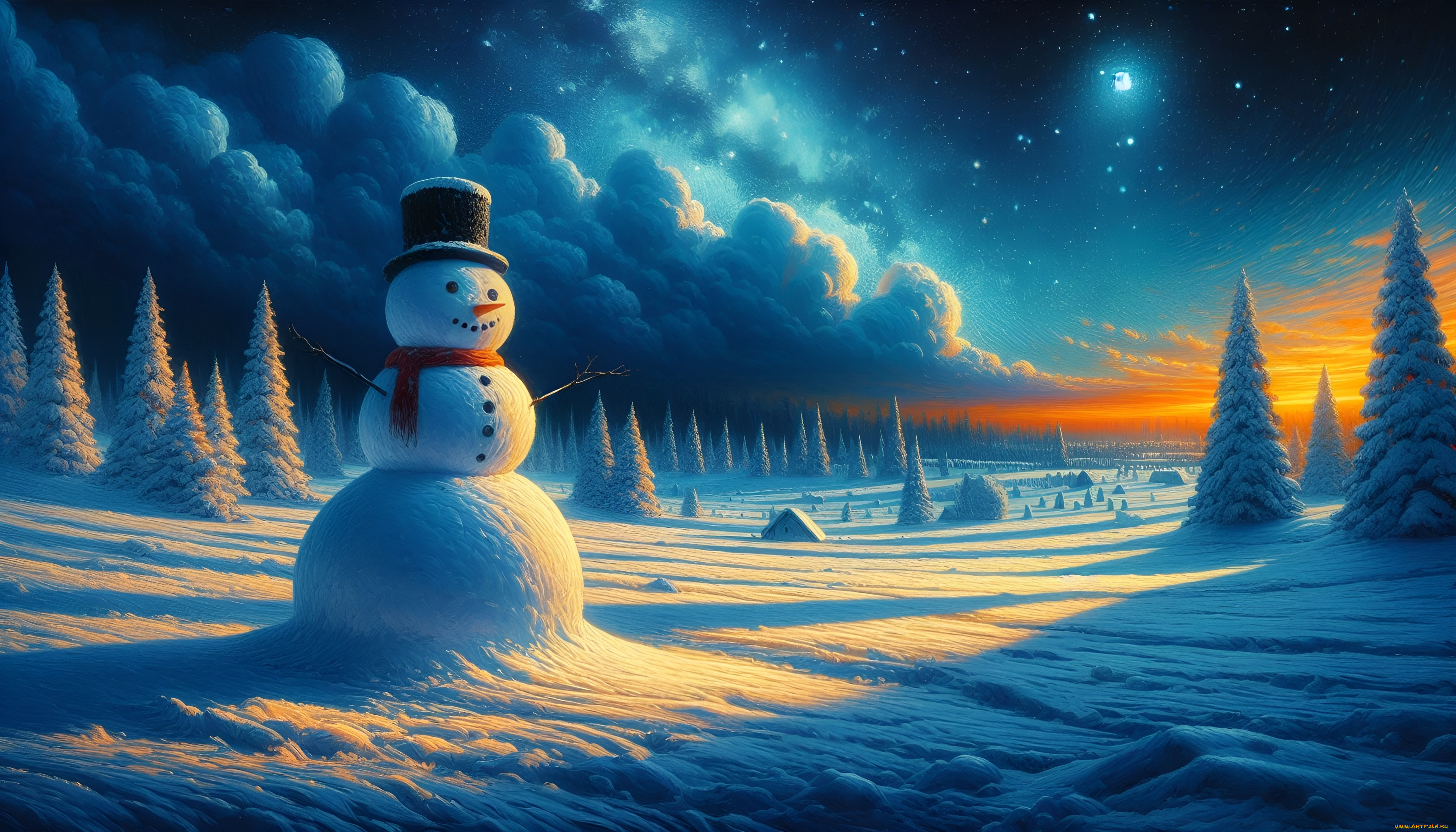 праздничные, снеговики, нейросеть