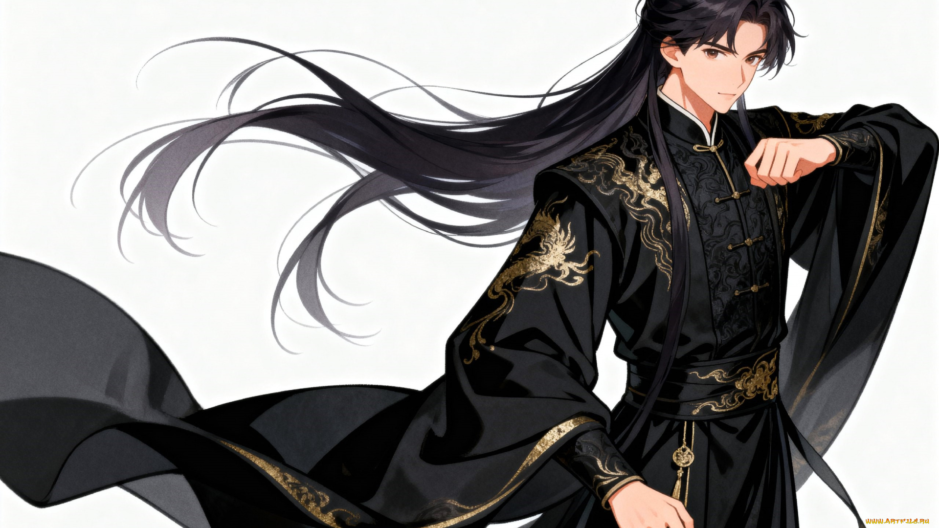 аниме, unknown, , другое, , парень, наряд, рукава, волосы