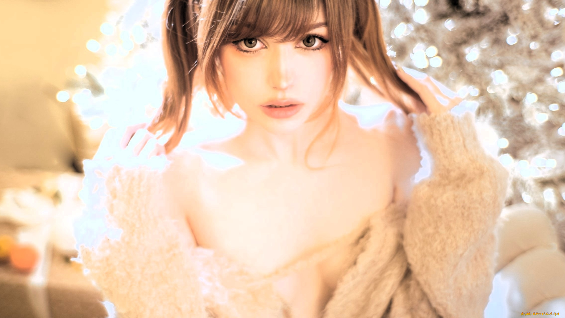 девушки, карина, салахутдинова, , tenletters, шатенка, свитер, ёлка, новый, год