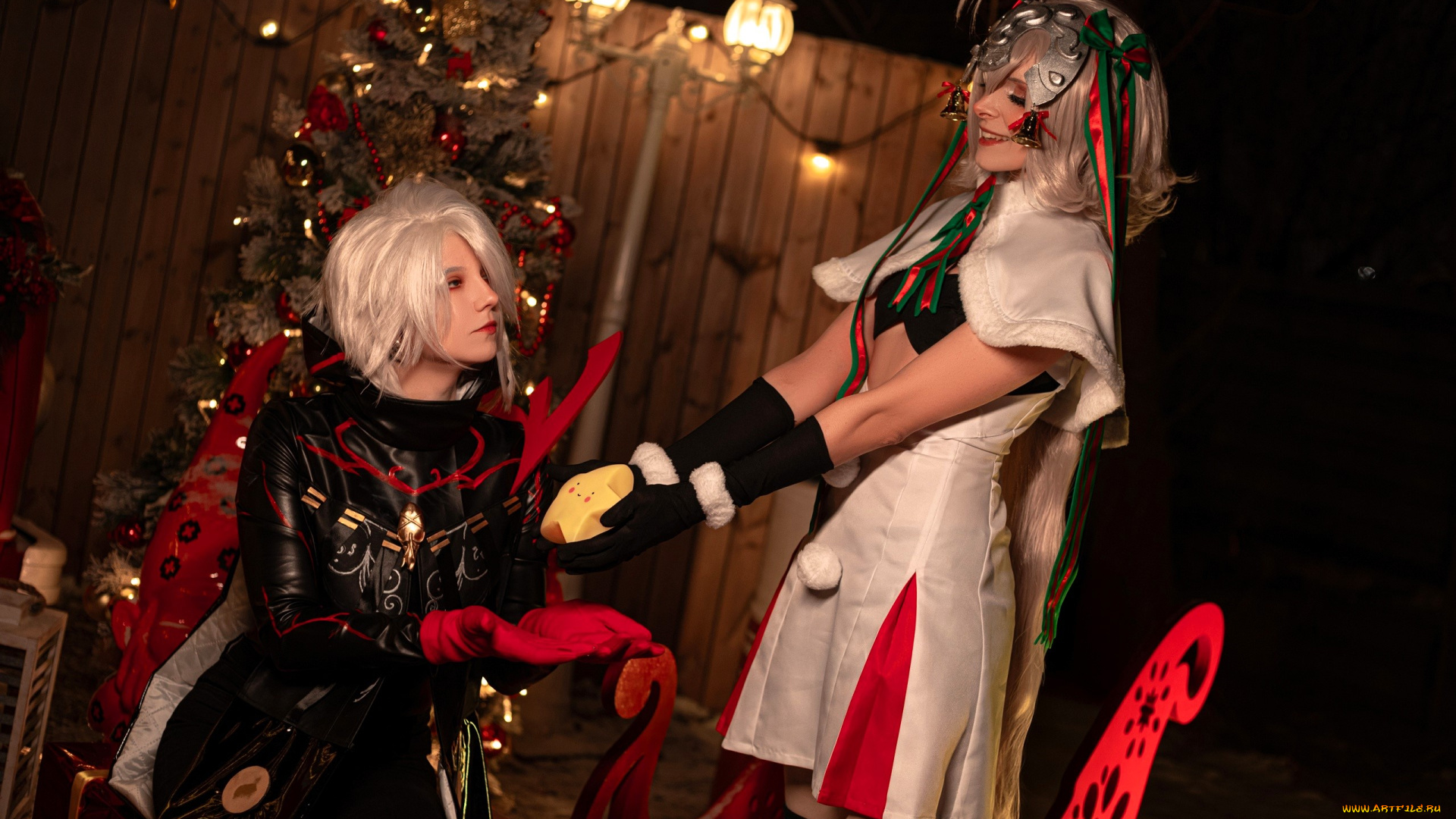 девушки, mari, aisu, образы, косплей, наряды, костюмы, подарок, новый, год, ёлка
