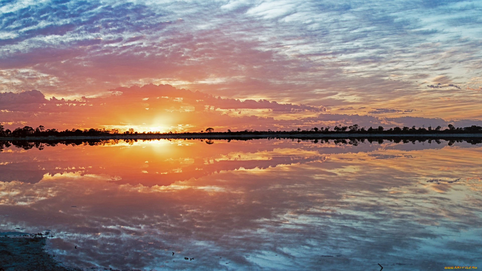 природа, реки, озера, закат, рассвет