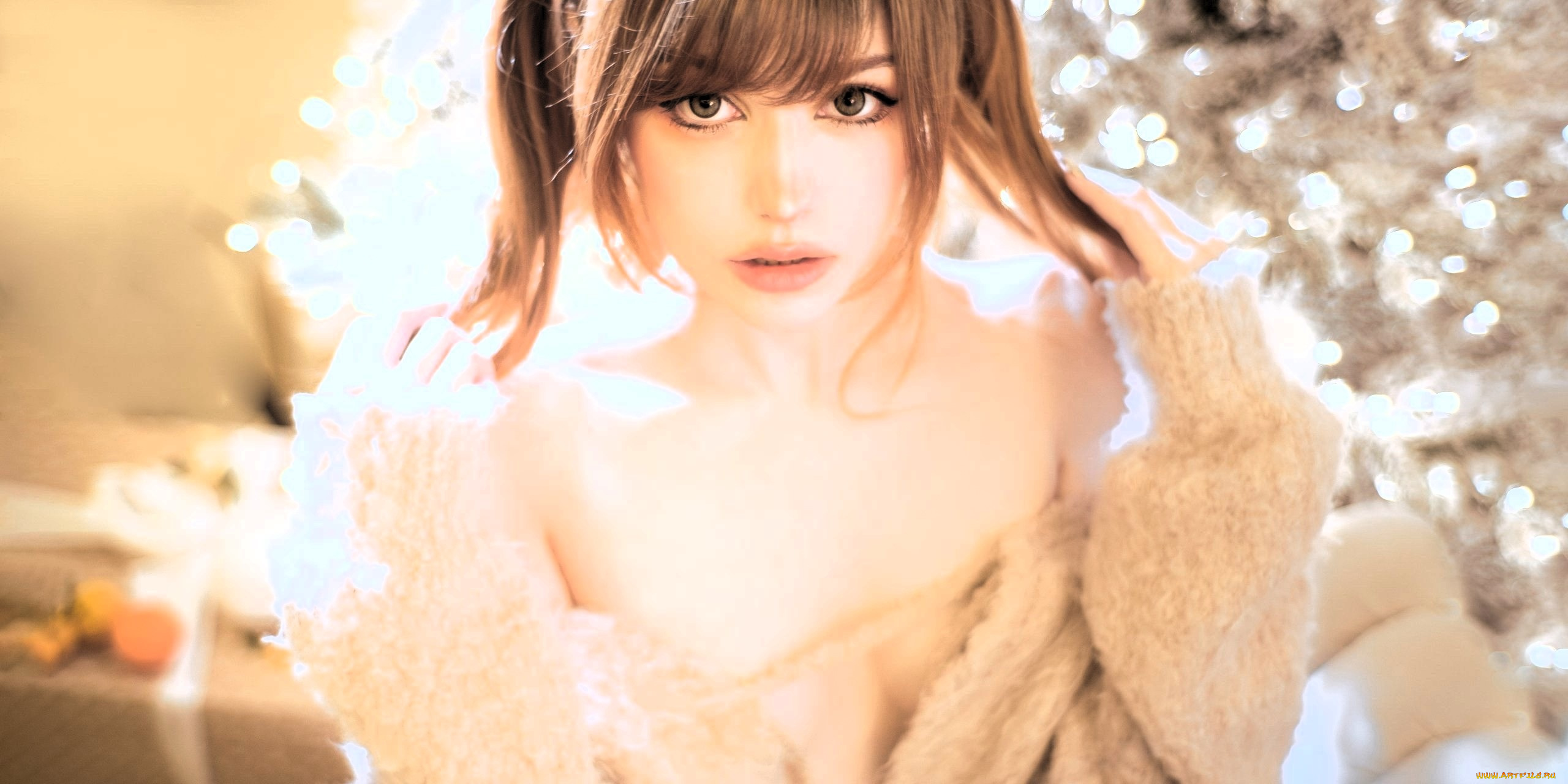 девушки, карина, салахутдинова, , tenletters, шатенка, свитер, ёлка, новый, год