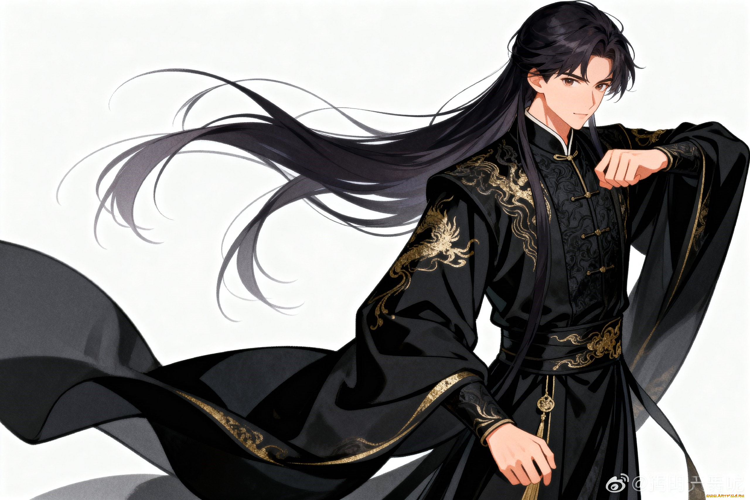 аниме, unknown, , другое, , парень, наряд, рукава, волосы