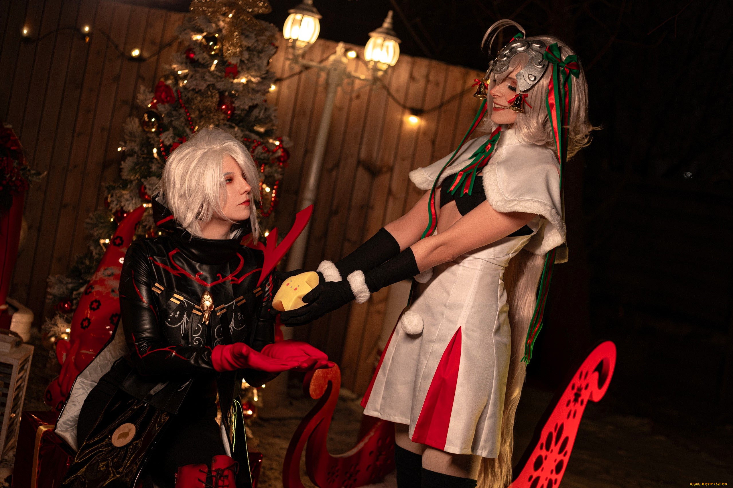 девушки, mari, aisu, образы, косплей, наряды, костюмы, подарок, новый, год, ёлка